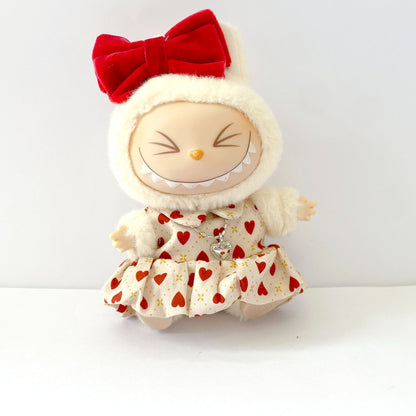 First and Second Generation Labubu Pendant Labubu Clothes Bow Heart Skirt Summer Princess Dress Replacement Baby Clothes