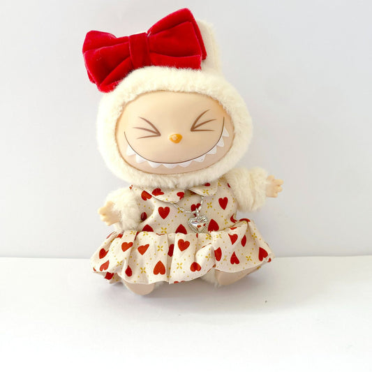 First and Second Generation Labubu Pendant Labubu Clothes Bow Heart Skirt Summer Princess Dress Replacement Baby Clothes