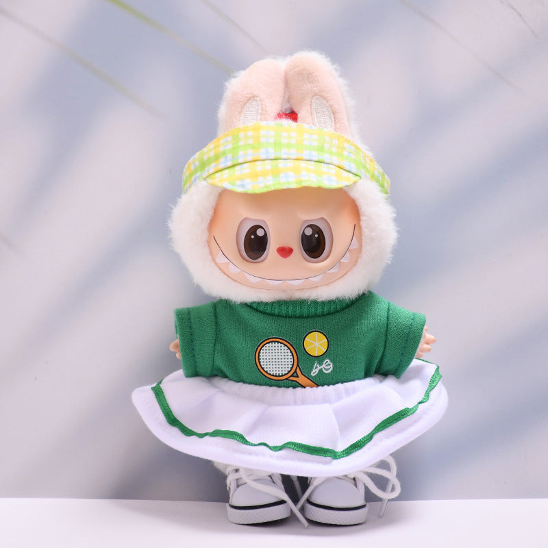 Only clothes] one, two and three generations of pendant cloth cloth clothes academic style T-shirt pants suit labubu doll clothes