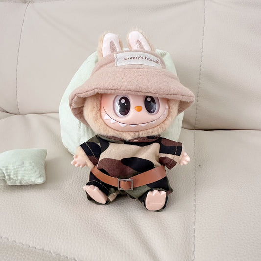 Only clothes] the first and second generation of blind box Rab cloth doll clothes LABUBU sit party play camouflage clothes suit