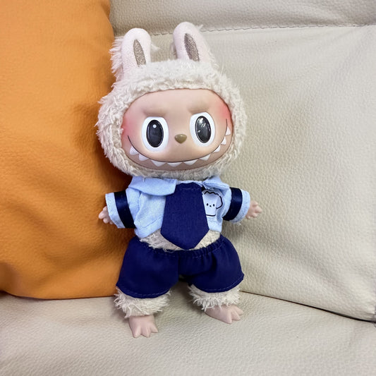Clothes Only] Vinyl Blind Box Labubu Doll Clothes 17CM Pendant LABUBU suit for Hong Kong School Uniform