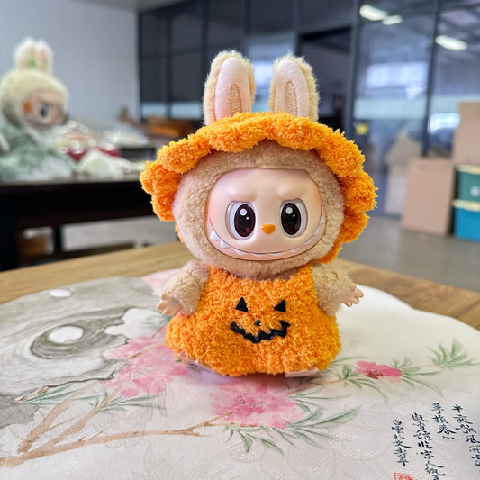 Only clothes] the first and second generations of labubu dolls hand-made pumpkin suit for pendant LABUBU Halloween clothes