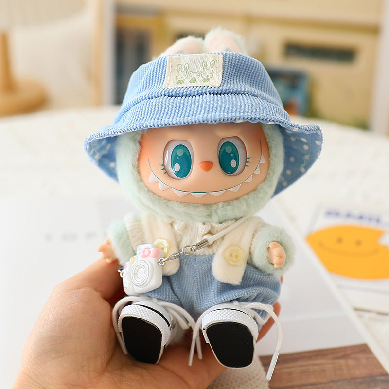 The second generation of cloth cloth clothes vinyl doll sitting party labubu replacement pants hat shoes