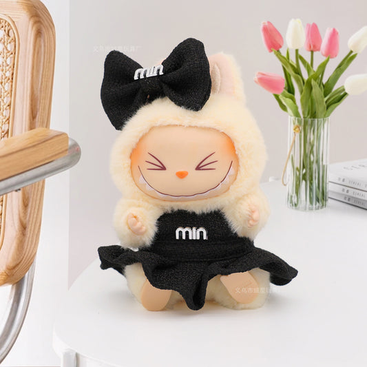 Labubu Doll Princess Dress Set with Bow - Mini Outfit for 10cm & 17cm Dolls