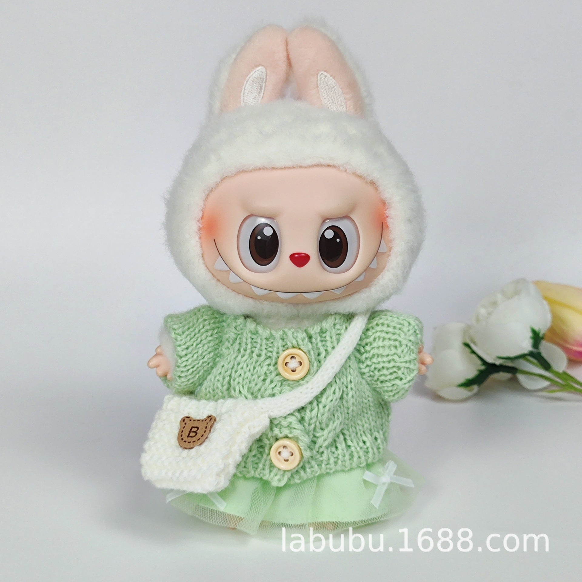 Labubu Doll Outfit - 17cm Sweater, Skirt & Bag Set for 1st-3rd Gen