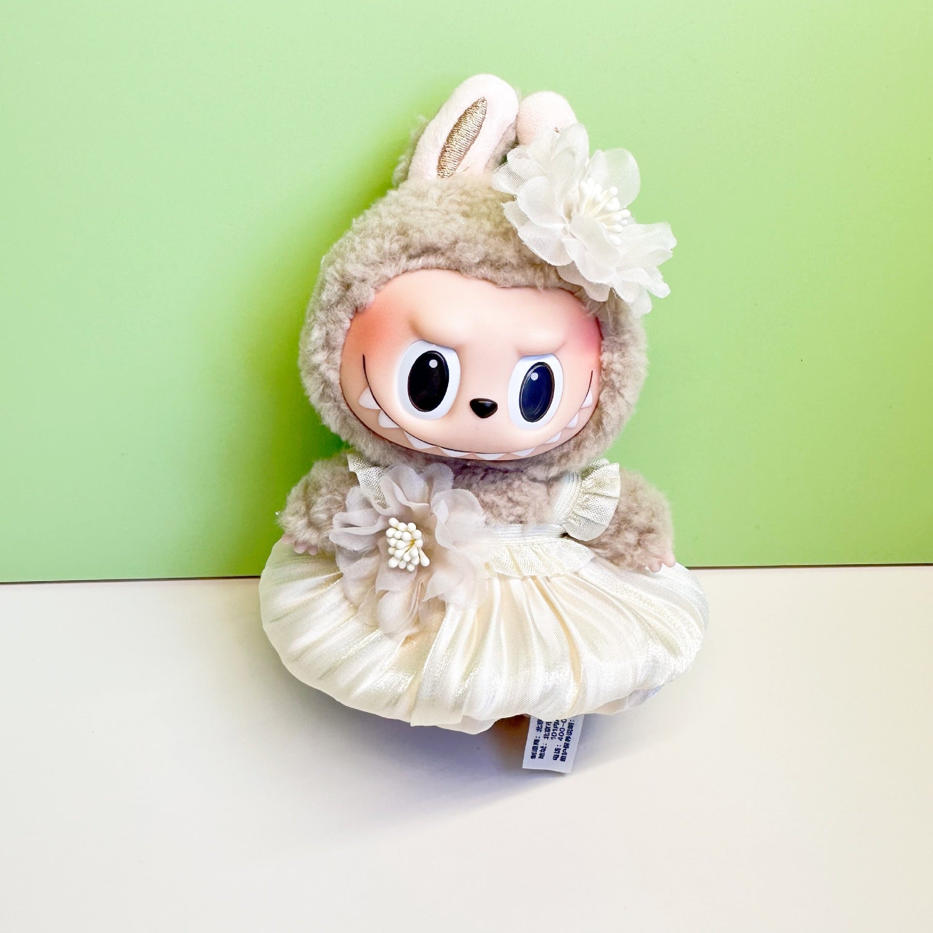 15cm blind box pull cloth pendant clothes casual two-piece macaron labubu pendant doll plaid suit
