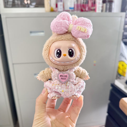 Clothes Only] New Rab Cloth Doll Clothes Fragrant Style Jumbo suit LABUBU Hair Accessories for Bow