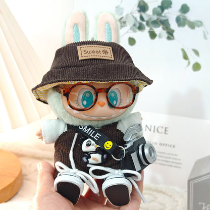 Labubu Doll Outfit Set - Panda Overalls & Hat for 1st & 2nd Gen