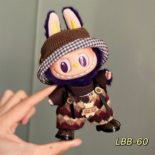Only clothes for sale cloth baby clothes 17cm plush vinyl labubu sit party generation two generation for suit