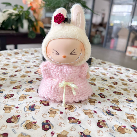 Clothes Only] 15cm Pendant Labubu Blind Box Macaron Labubu Time to chill Doll