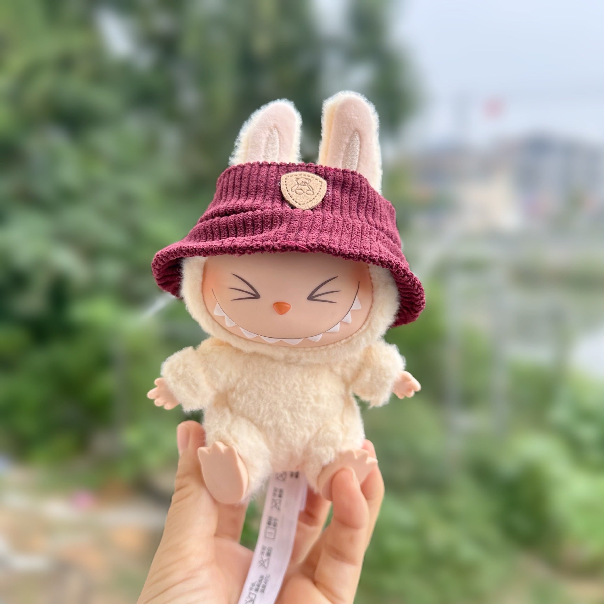 Clothes Only] The First and Second Generation Blind Box Labubu Doll Clothes Pendant LABUBU suit for Mustard Green Plaid