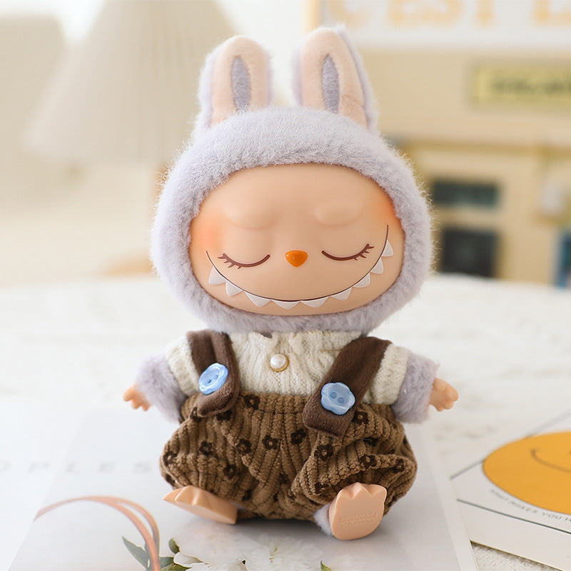 The second generation of cloth cloth clothes vinyl doll sitting party labubu replacement pants hat shoes