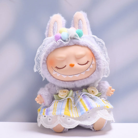 Labubu Doll Rose Skirt Outfit for 1st & 2nd Gen Pendants - Pink, Yellow, Purple