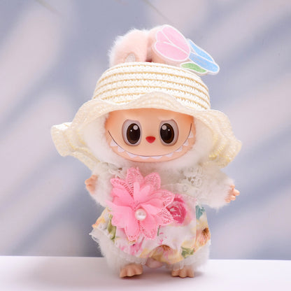 Only clothes] 17cm pendant pull cloth cloth for clothes spring and summer dress suit labubu baby dress cute
