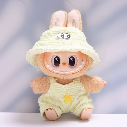 Only clothes] the first and second generation of labubu pendant eyes hat suspenders suit labubu baby clothes