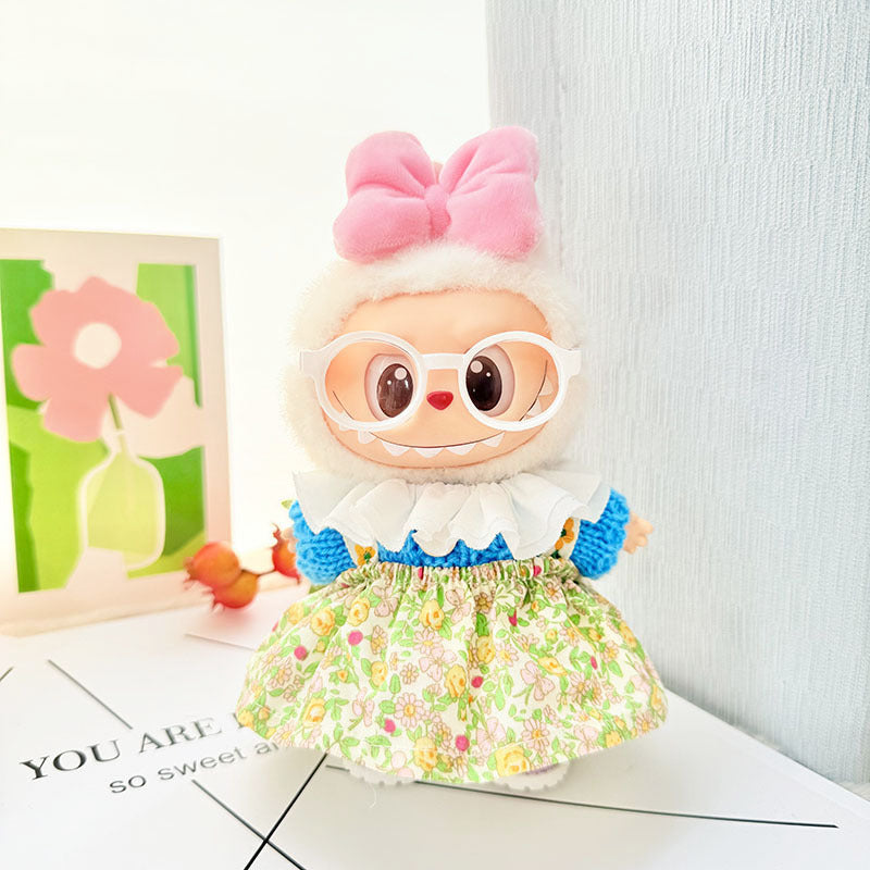 Only clothes for sale] first and second generation key chain Labubu clothes pendant cloth doll chocolate academy style