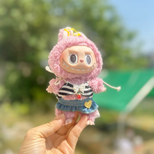 Only clothes] 15CM pull cloth spicy strip key chain pull cloth adventure suit hair band Denim skirt cute