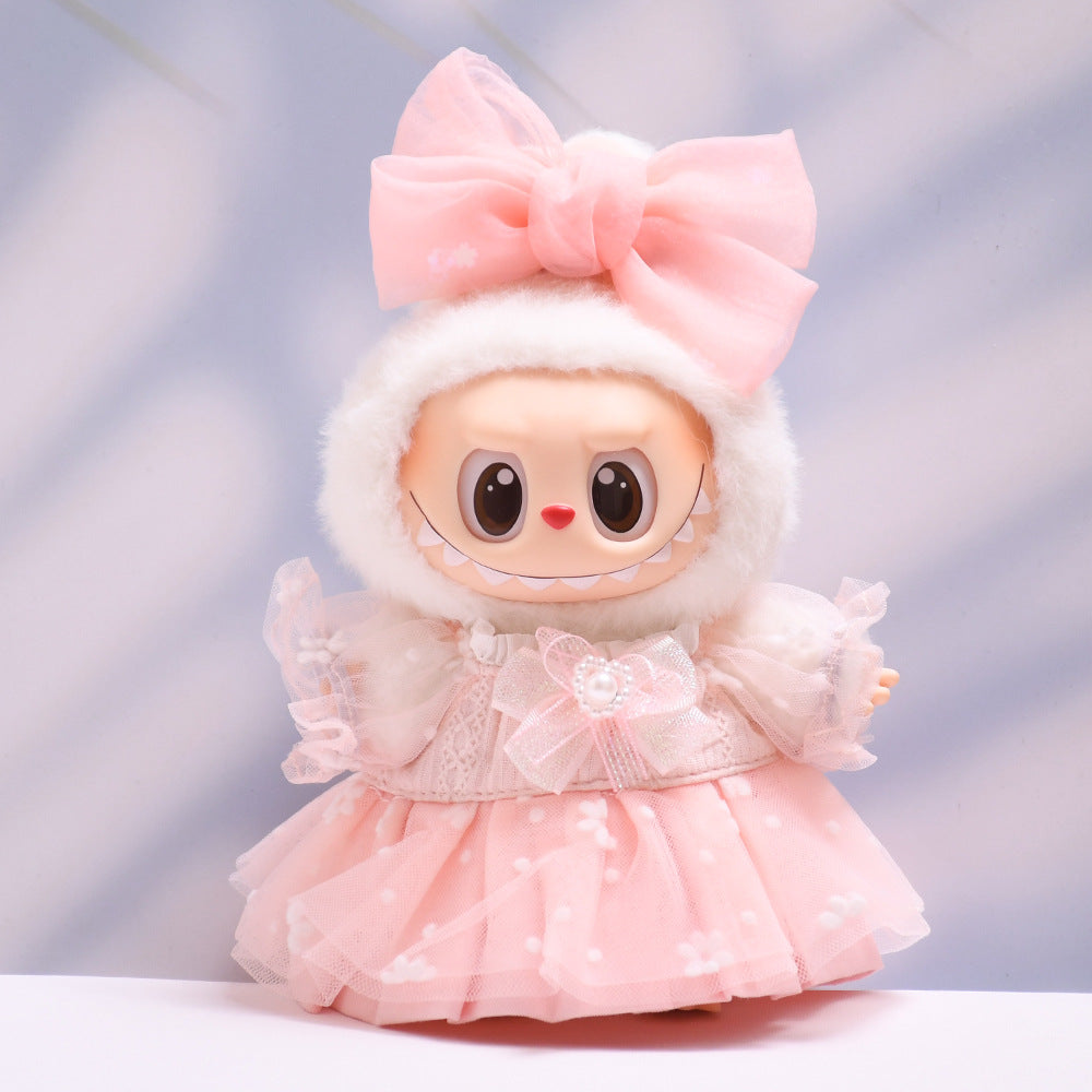 Only clothes] 17cm pendant pull cloth cloth for clothes spring and summer dress suit labubu baby dress cute