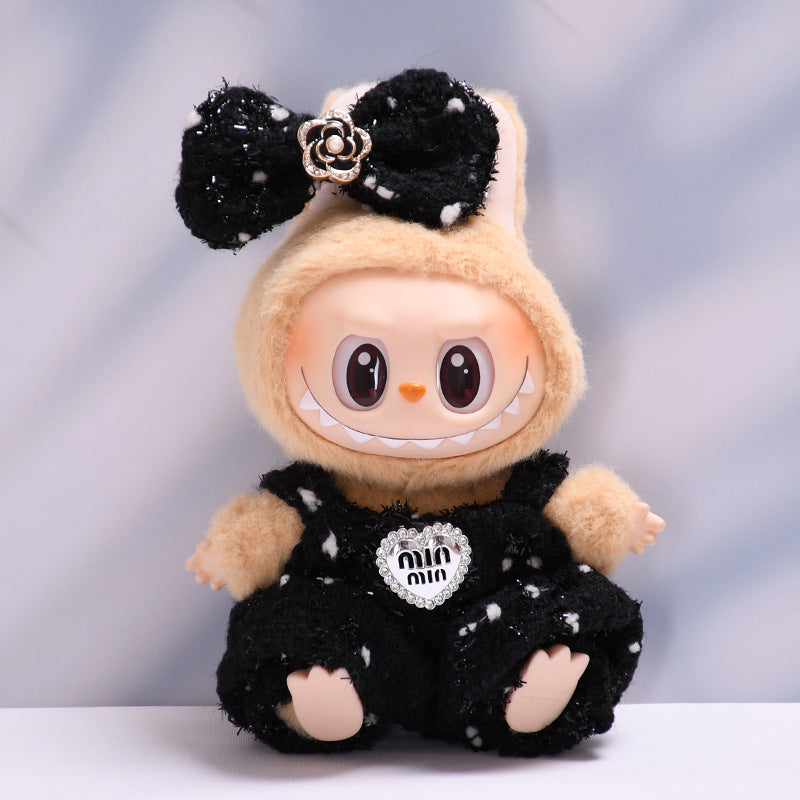 Only clothes] the first and second generation Labubu pendant clothes small fragrant style suspenders skirt cloth cloth doll clothes
