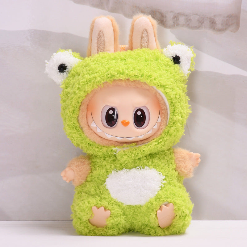 Clothes Only] Second Generation Blind Box Sitting Party Rab Cloth Pendant Clothes Cute Plush Animal Series jumpsuit