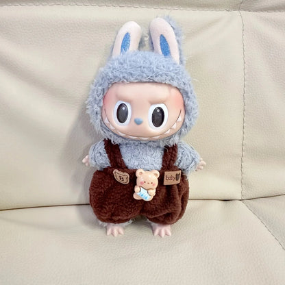 Only clothes] 17CM cloth cloth clothes 15CM doll Denim straps cartoon plaid suit hot sale