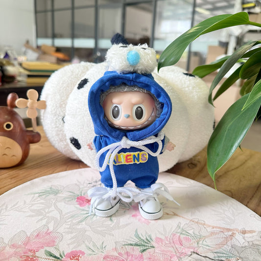 Clothes Only] 17CM Blind Box Labubu Doll Clothes Macaron LABUBU suit for Big Eye Monster