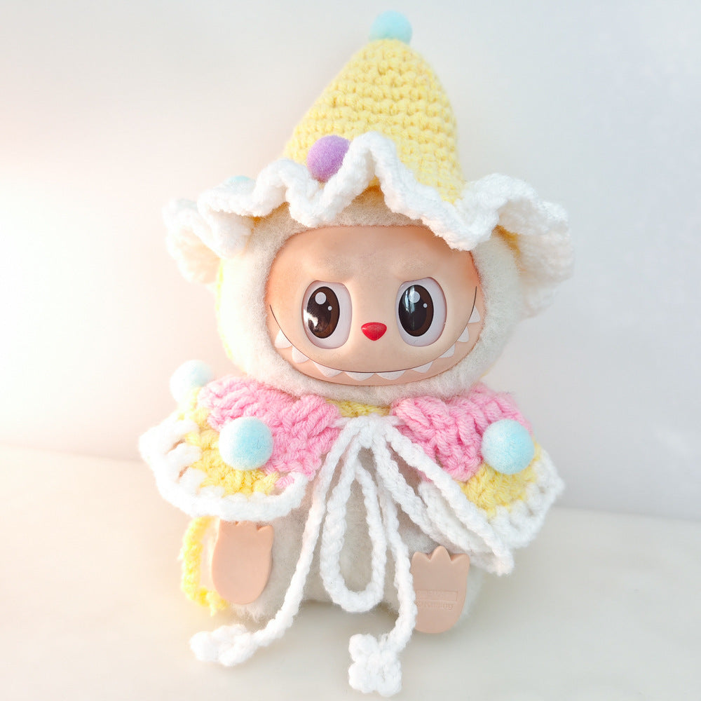 Labubu Doll Clothes Set - Sweater, Shawl & Hat for 1st-3rd Gen Pendants