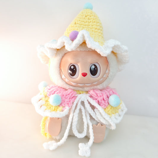 Labubu Doll Clothes Set - Sweater, Shawl & Hat for 1st-3rd Gen Pendants