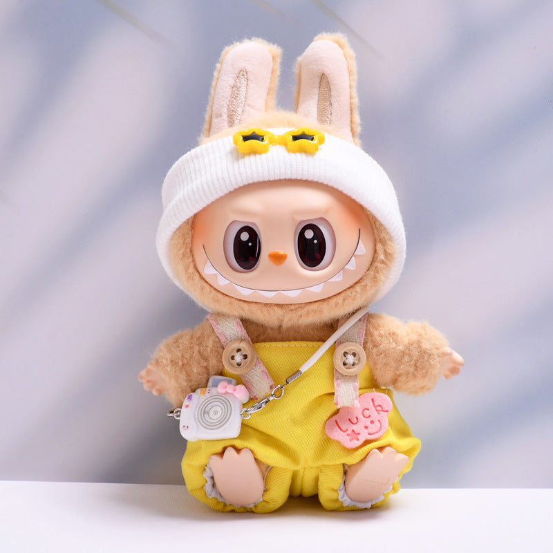 Only clothes] first and second generation labubu pendant luck suspenders hat suit labubu change baby clothes