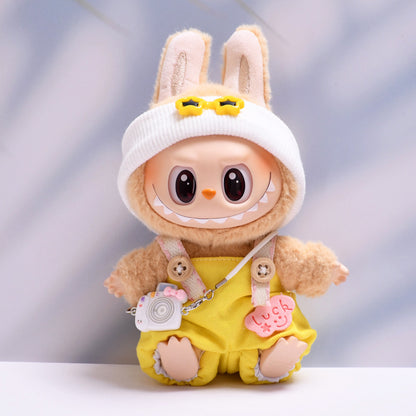 Only clothes] first and second generation labubu pendant luck suspenders hat suit labubu change baby clothes