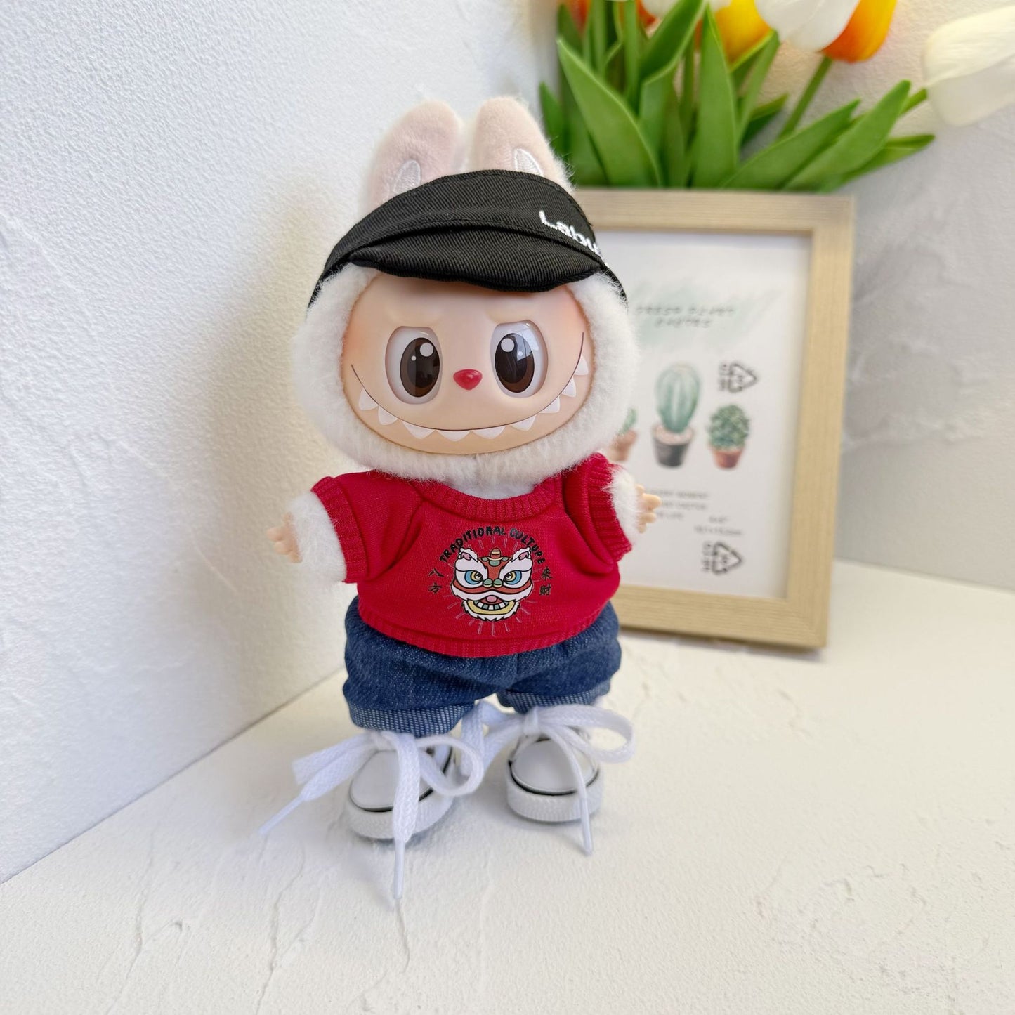 Baby Clothes Only] One or Two Generation Pendant Labubu Clothes Colorful T-Shirt Shorts suit Blind Box Labubu Baby Clothes New