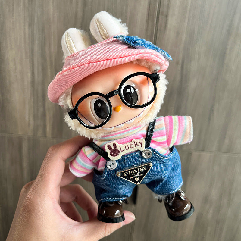 Labubu Doll Clothes Vinyl Plush 17cm Doll Cute Dress-Up Casual Outfit Handsome Plush Toy Clothes