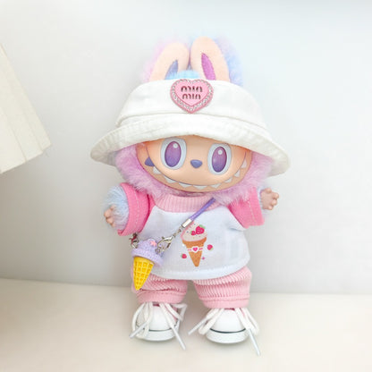 Labubu Doll Outfit Set - Cute T-Shirt, Pants & Hat for 1st, 2nd, 3rd Gen