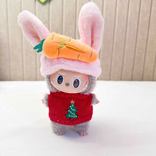 Bubble Matt LABUBU cloth clothes blind box LABUBU pendant Christmas clothes with carrot hair band New