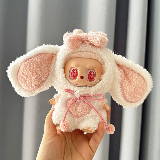 # Clothes Only] First and Second Generation Labubu Clothes Pendant Labubu Sit Party Doll Heart Big Ear Rabbit Set