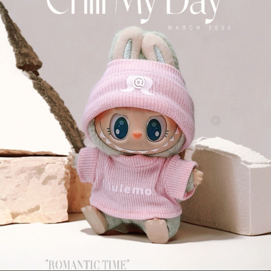 17cm Labubu Doll Pink Two-Piece Outfit Set