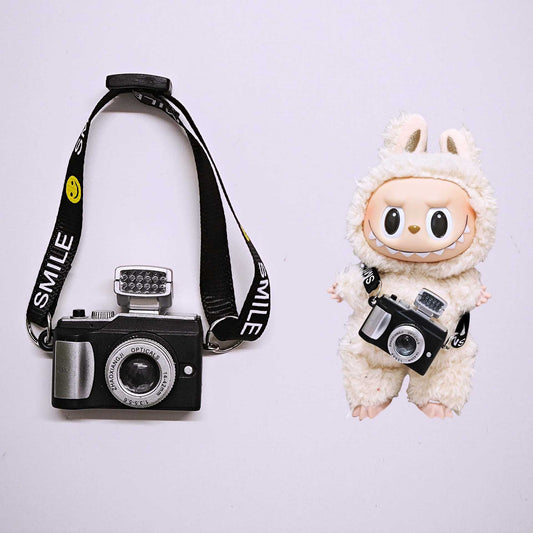 Labubu Doll Mini Camera Pendant - Black, Pink, Blue, Yellow