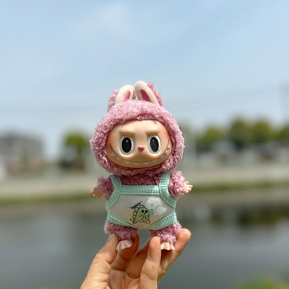 Clothes Only] Vinyl Rab Clothes 17CM Blind Box LABUBU Accessories for Piggy Shirt Bib Hat