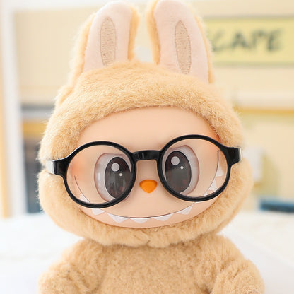 17cm Labubu Fisherman Hat Macaron Vinyl Face Labubu Doll Doll Triangle suit Glasses