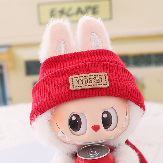 Only clothes labubu knitted wool hat labubu pendant sitting party doll clothes for the second generation