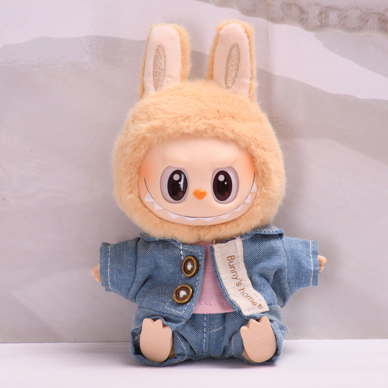 Only clothes] second generation blind box sitting party series Labubu pendant clothes vinyl face cloth baby clothes adorable