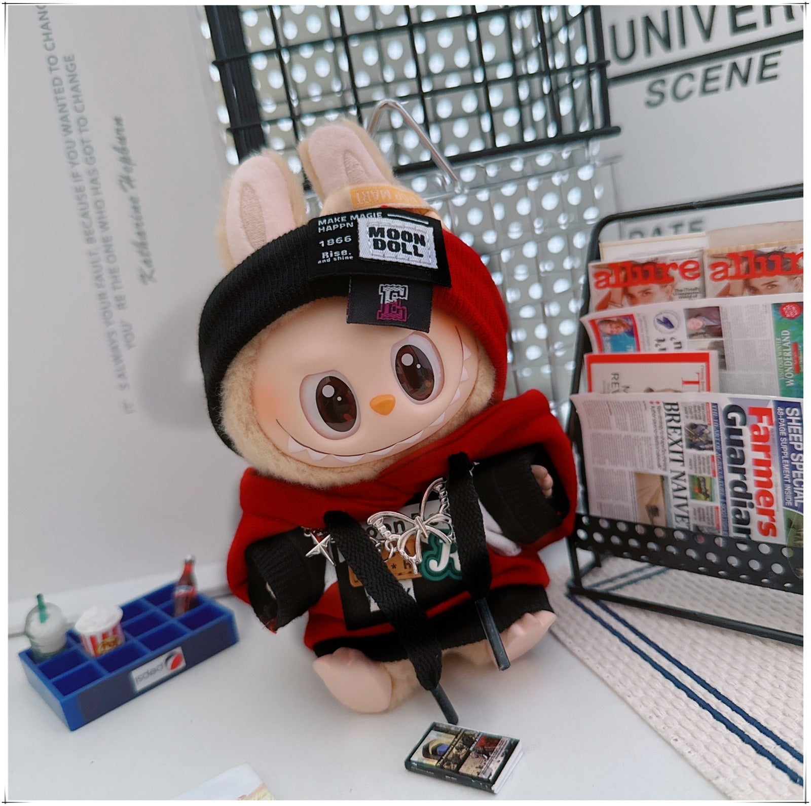 Labubu Doll Frenzy Style Outfit - Sweater & Hair Band for 17cm Vinyl Doll