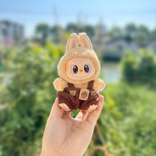 Only clothes] second-generation labubu clothes pendant LABUBU sit party doll biscuit music bear suspenders