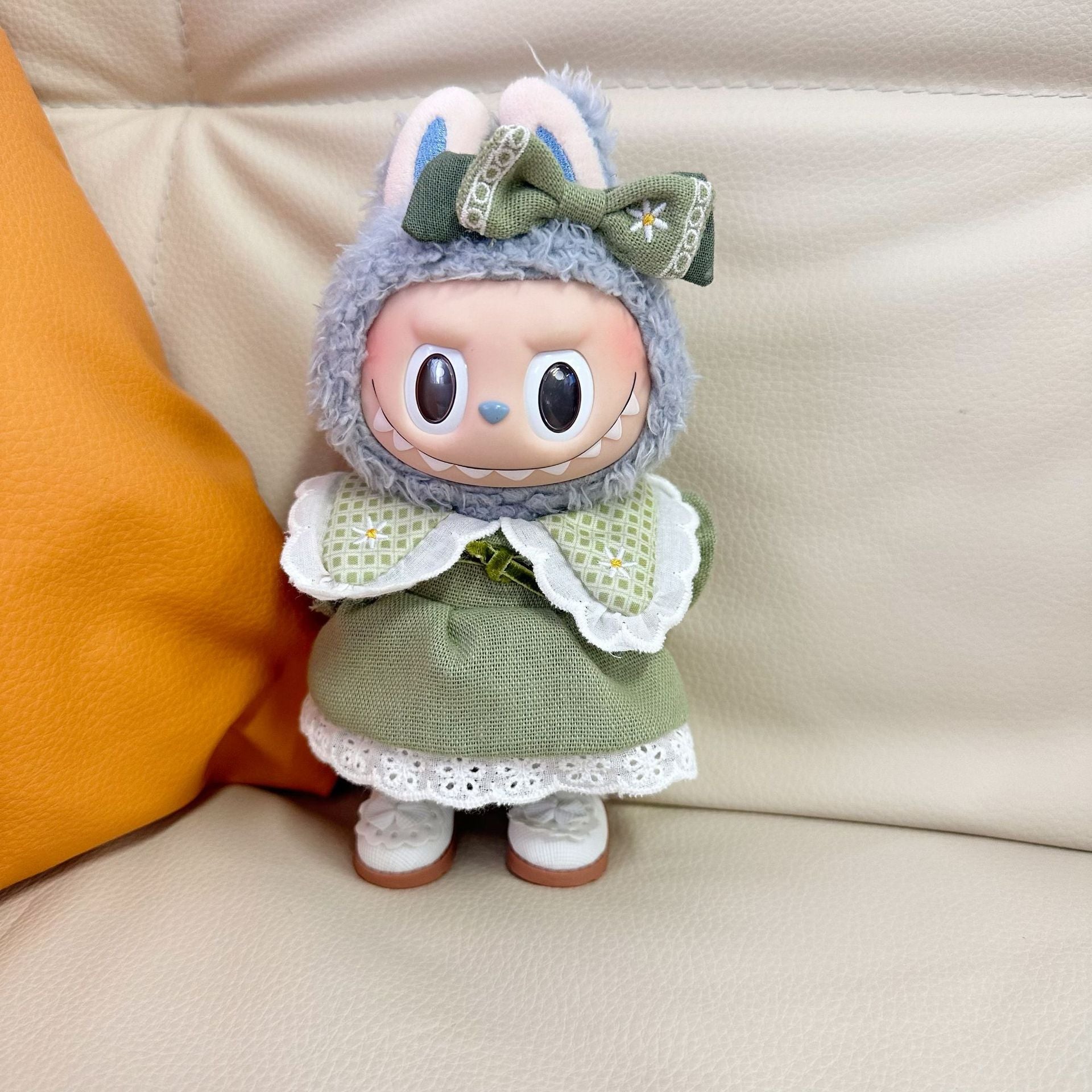 Only clothes] key chain cloth cloth clothes spring bow suit 17CM blind box LABUBU sweet gauze skirt