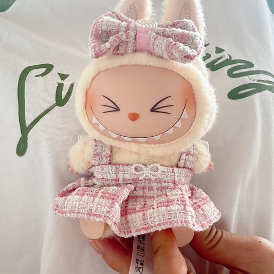 Only clothes] one or two generations of cloth cloth for cute MIN diamond fragrant style skirt two-piece LABUBU for hair accessories