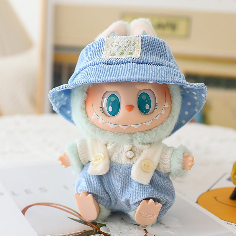 The second generation of cloth cloth clothes vinyl doll sitting party labubu replacement pants hat shoes