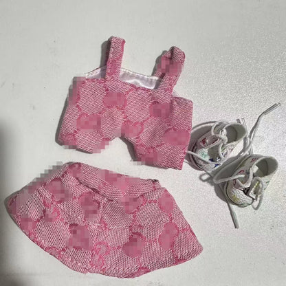Only clothes] the first and second generation blind box labubu doll clothes pendant LABUBU for noble brown g powder g suit