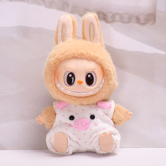 Only clothes] second generation blind box Labubu pendant clothes powder piglet suspenders sit party cloth doll clothes