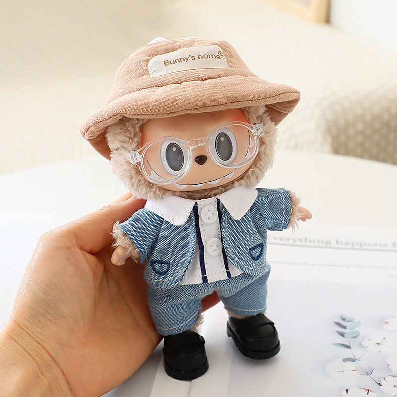 The first and second generation of cloth doll plush doll clothes pendant T-shirt suspenders clothing accessories blind box doll hat