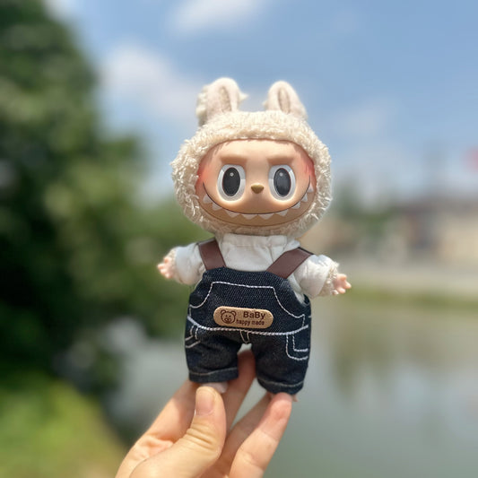 Only clothes] 17CM blind box cloth cloth clothes Chunye suit key chain LABUBU doll Denim small strap